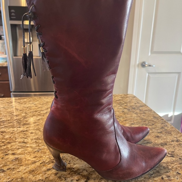 John Fluevog coffee Kona boots burgundy size 10 - Picture 4 of 8